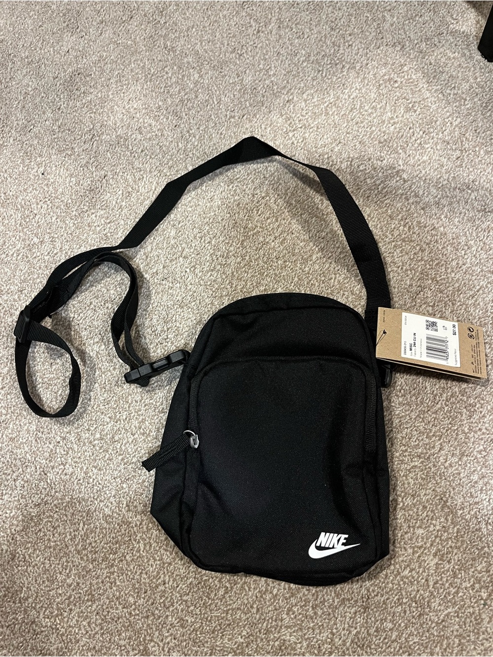 Nike Black Compact Crossbody Shoulder Bag